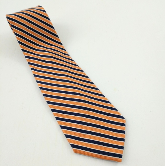 Nautica | Orange Navy Regal Sail Style Preppy Tie - Picture 6 of 7